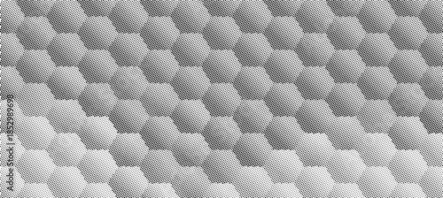 Abstract Halftone Dot Pattern Gradient Hexagon Shape Background