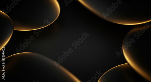 Dark Luxury Holiday Abstract Background with Golden Highlights and Dramatic Lighting