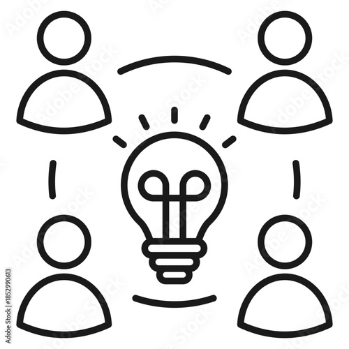 Collaboration Outline Icon Vector Illustration