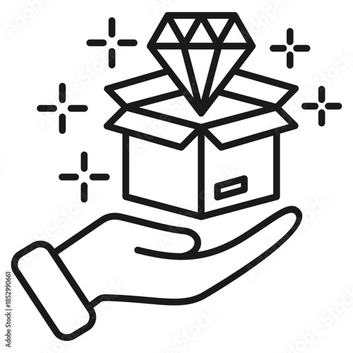 Value Proposition Outline Icon Vector Illustration