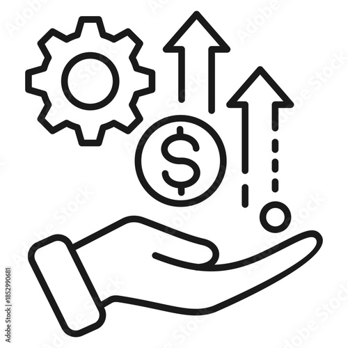 Monetization Outline Icon Vector Illustration