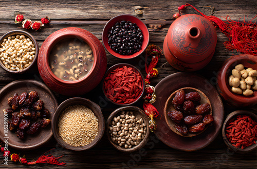 Laba Congee food materials display