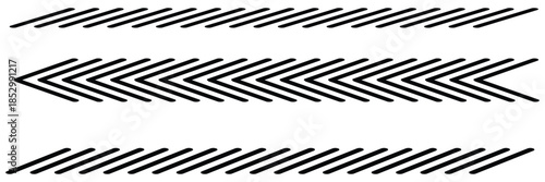 Slash lines pattern. Border with tilted parallel stripes. Embroidery ornament with slanted stitches on white background. Geometric print for caution tape or barrier.  Eps 10