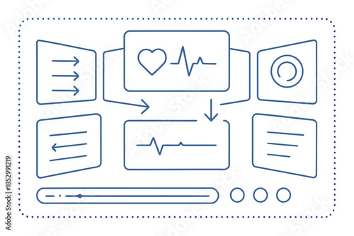 Healthcare Medical Interface with Heart Rate and Pulse Vital Signs