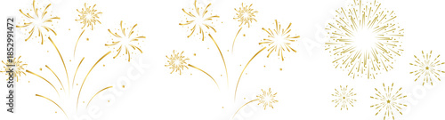 Photos Fireworks New Year Single Element fireworks explosion with gradient sparkles, mi