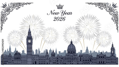 London landmarks and skyline vector illustration