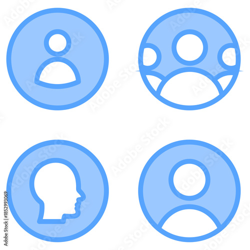 Avatar Blue Icon Vector Illustration
