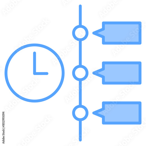 Time Line Blue Icon Vector Illustration