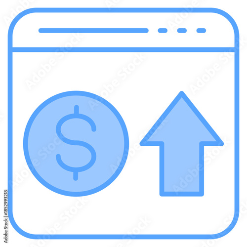 Monetization Blue Icon Vector Illustration