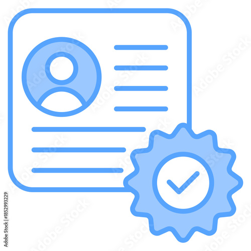 Verification Blue Icon Vector Illustration