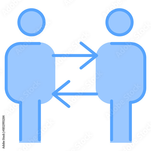 Interaction Blue Icon Vector Illustration