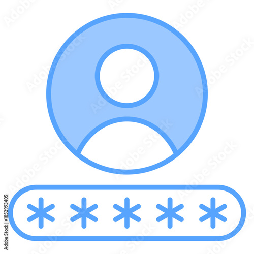 Username Blue Icon Vector Illustration