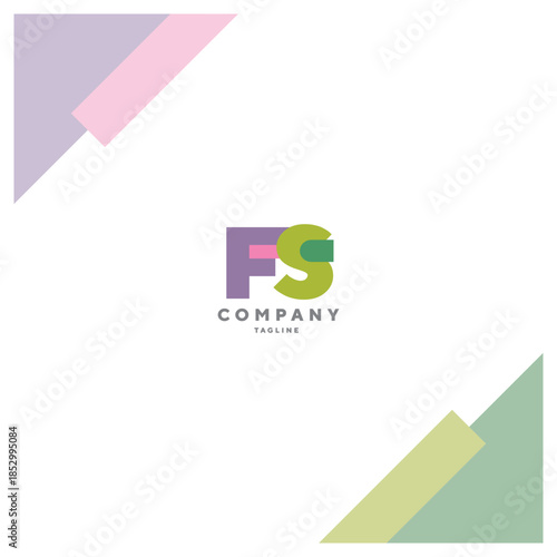 Letters FS  Colourful Joint logo icon vector template.