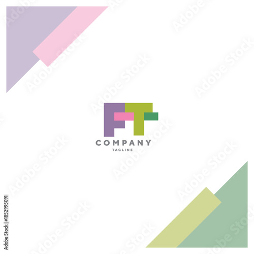 Letters FT  Colourful Joint logo icon vector template.