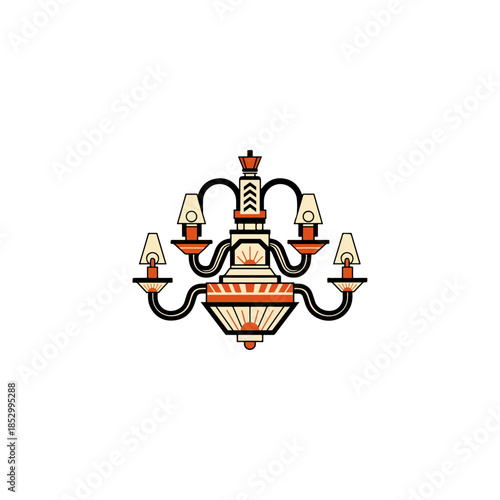 Ornate vintage chandelier with multiple lights and decorative elements.