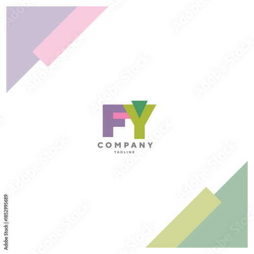 Letters FY  Colourful Joint logo icon vector template.