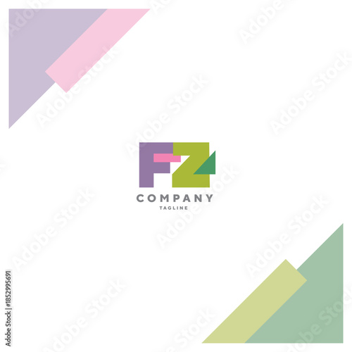 Letters FZ  Colourful Joint logo icon vector template.