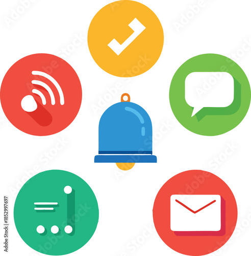 Round social media icons or social network logos flat vector icon set / collection for apps and websites