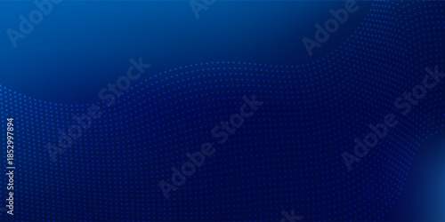 Abstract technology big data digital background. Dot blue wave light screen gradient texture background. 3d wave point fractal grid science futuristic audio visualization.Technology and science.Vector