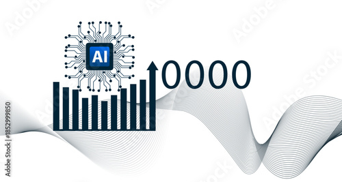 AI Technology Growth Forecast 0000 with Digital Data Visualization for finance, technology, startup, and AI marketing visuals.