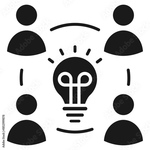Collaboration Glyph Icon Vector Illustration