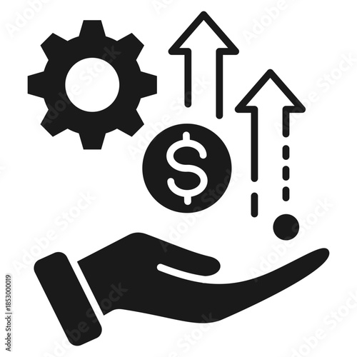 Monetization Glyph Icon Vector Illustration