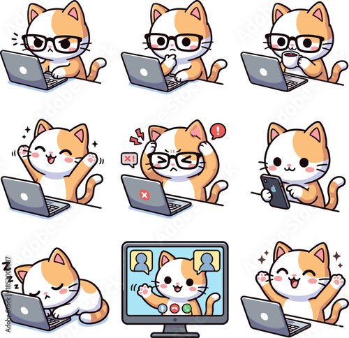 set of cat tech helper with a pc