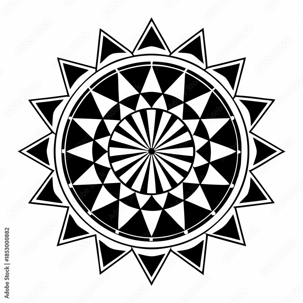 Fototapeta premium Minimal Black Line Art Geometric Vector Design