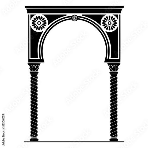 ancient greek columns with clipping path