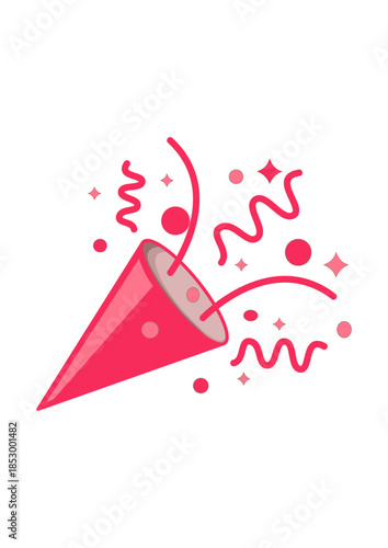 confetti party popper vector illustration
