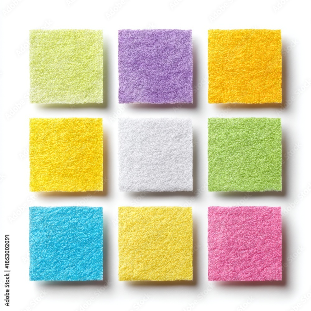 Fototapeta premium Colorful Felt Squares in a Grid Pattern for Creative Craft Projects and Design Inspiration
