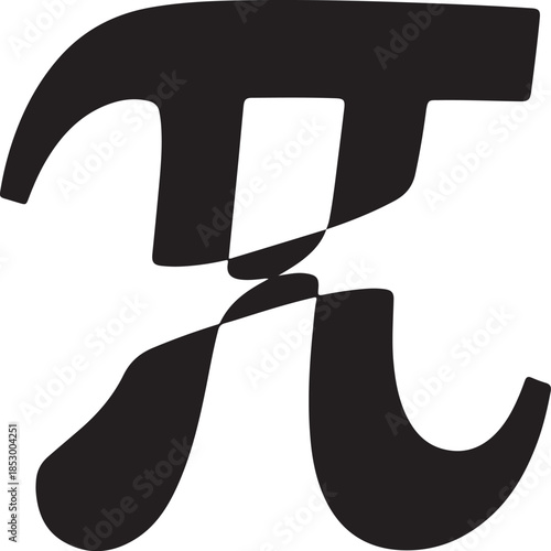 Stylized black pi symbol with fragmented design