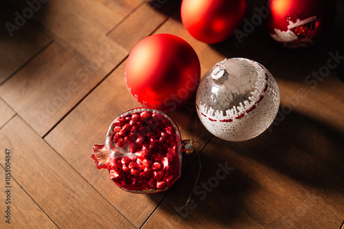 Vintage glass Christmas toy garnet