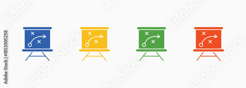 Tactics Icon Set Color Multiple Style Collection Element For Design