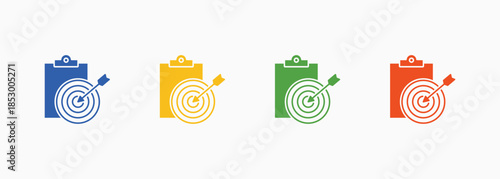 Objective Icon Set Color Multiple Style Collection Element For Design