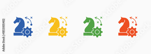 Strategic Icon Set Color Multiple Style Collection Element For Design