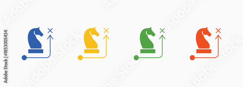 Chess Icon Set Color Multiple Style Collection Element For Design