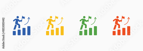 Leadership Icon Set Color Multiple Style Collection Element For Design