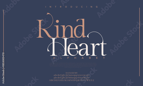 luxury elegant alphabet letters and numbers. Vintage wedding typography classic serif font decorative vintage retro. creative vector illustration