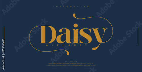 Elegant alphabet letters font and number. Typography Luxury classic lettering serif fonts decorative logo wedding vintage retro concept. vector illustration