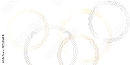 Luxury gold concentric circle background with elegant geometric rings on white, abstract metallic vector illustration