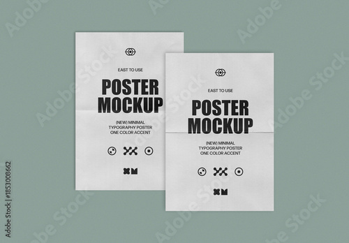 Creased Posters Mockup
