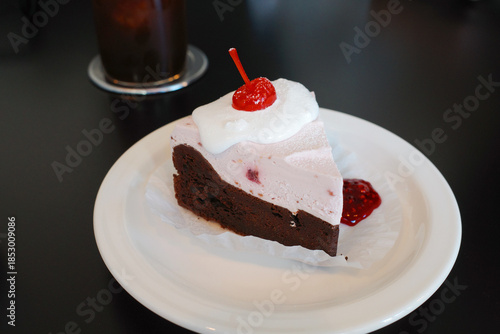 cherry cake korea cafe dessert sweets plate
