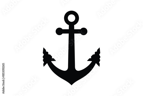 Classic anchor symbol isolated on white background, Vector, illustration