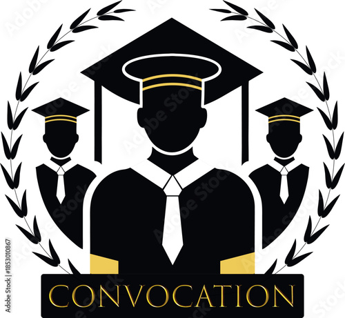 Graduation Convocation Icon in Flat Vector Style