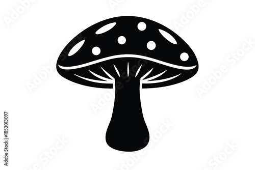 mushroom vector icon silhouette
