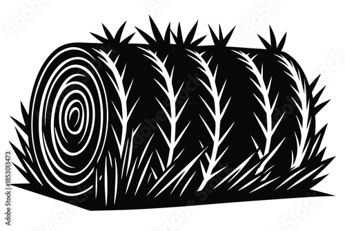 hay bale vector icon silhouette