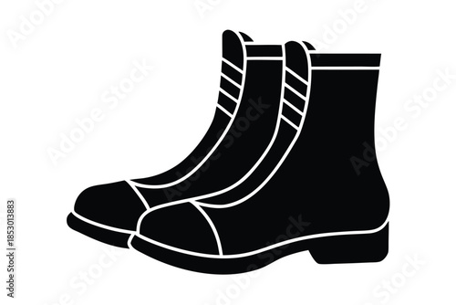fall boots vector icon silhouette