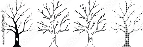 Tree Silhouettes Collection for Family Genealogy Art