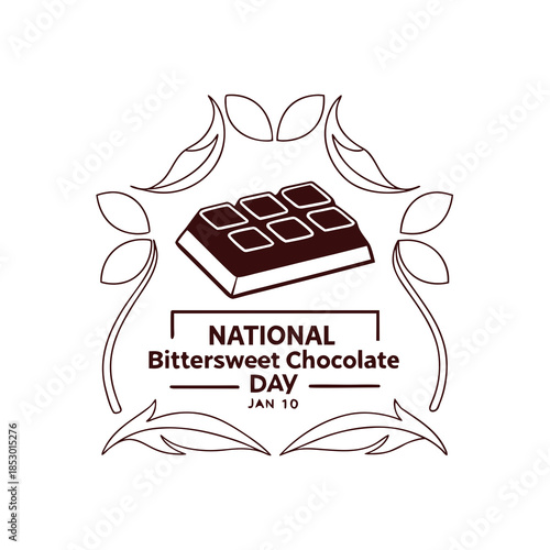 Chocolate bar in frame design for National Bittersweet Chocolate Day